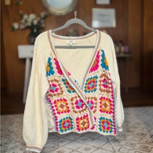 Cider Multicolor Crochet Cardigan